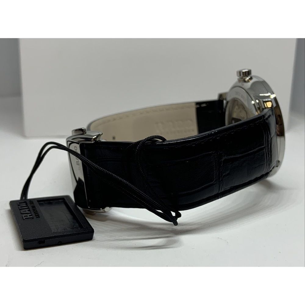 Rado Coupole 763.3876.4 Men's Black Leather Analog Dial Quartz Wrist Watch WAT22 - Picture 9 of 12